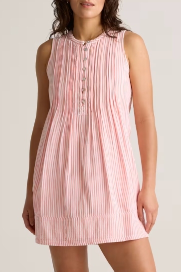 Quince, 100% Organic Cotton Gauze Sleeveless Swing Dress