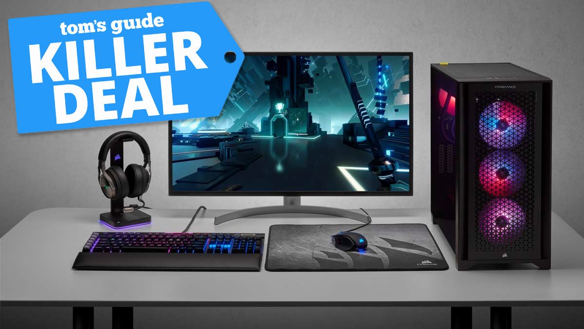 Corsair Vengeance gaming PC with killer deal tag on top