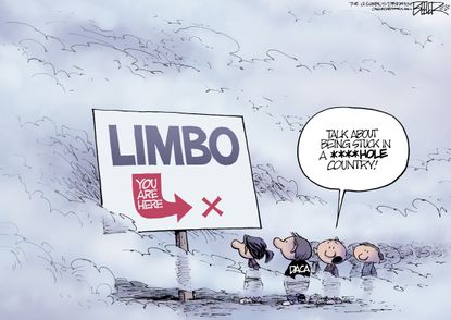 Political cartoon U.S. DACA Dreamers Trump racist comments