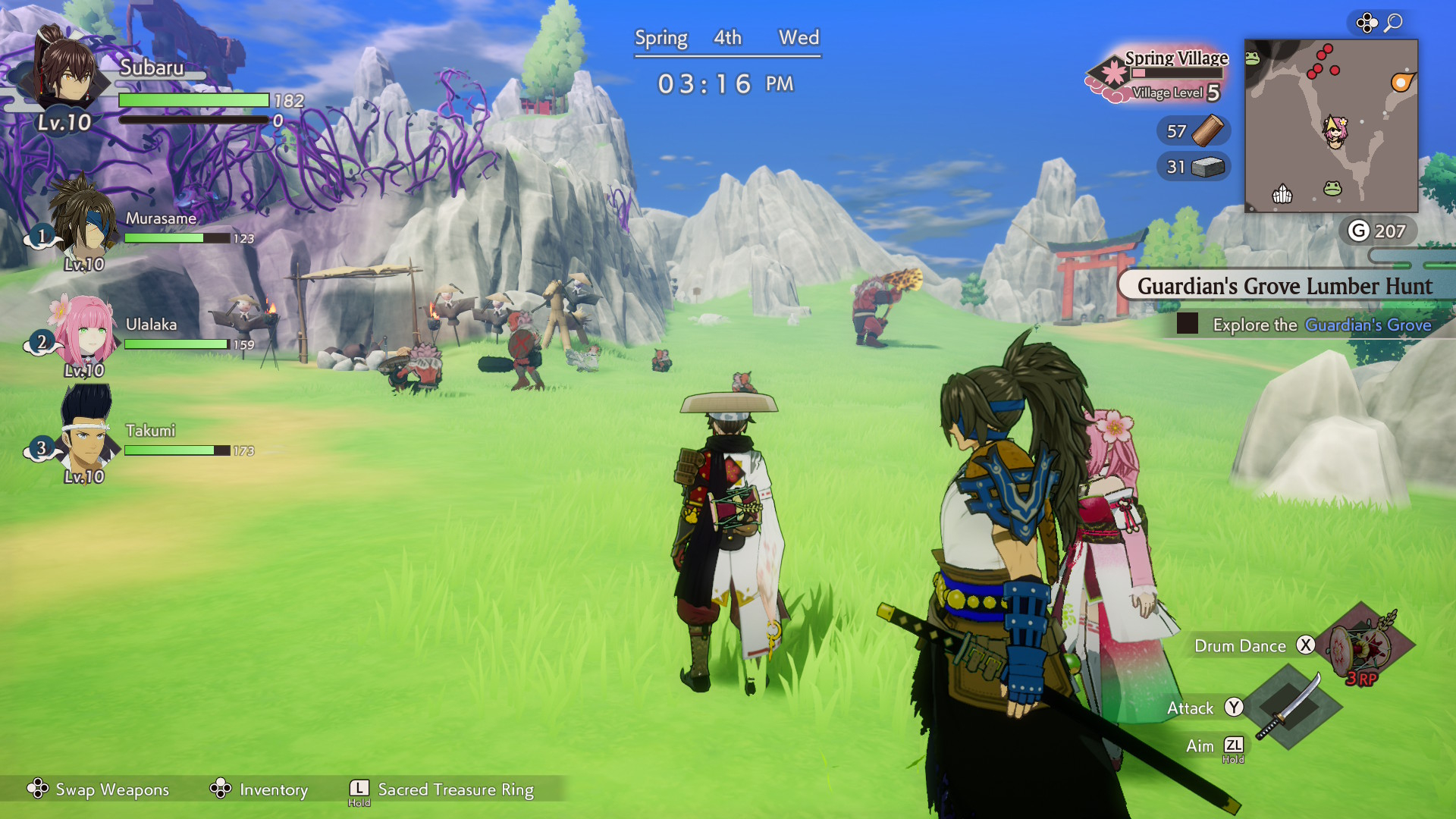 A screenshot from RPG Rune Factory: Guardians of Azuma