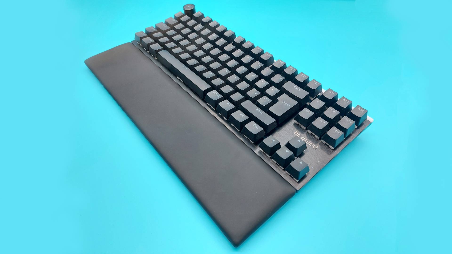 The Be Quiet Light Mount TKL wired mechanical gaming keyboard seen from various angles.