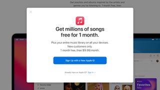 Apple Music one-month free trial offer.