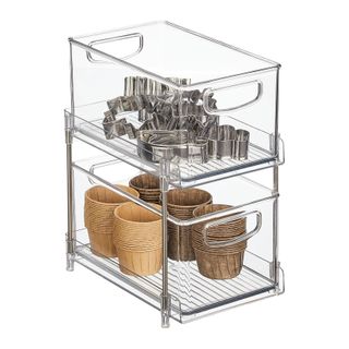 Nate Home by Nate Berkus 2-Tier Sliding Plastic Pull-Out Drawer Organizer