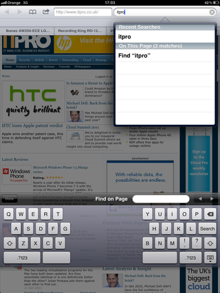 iPad users who upgrade to iOS 5 can use a split keyboard when thumb typing.
