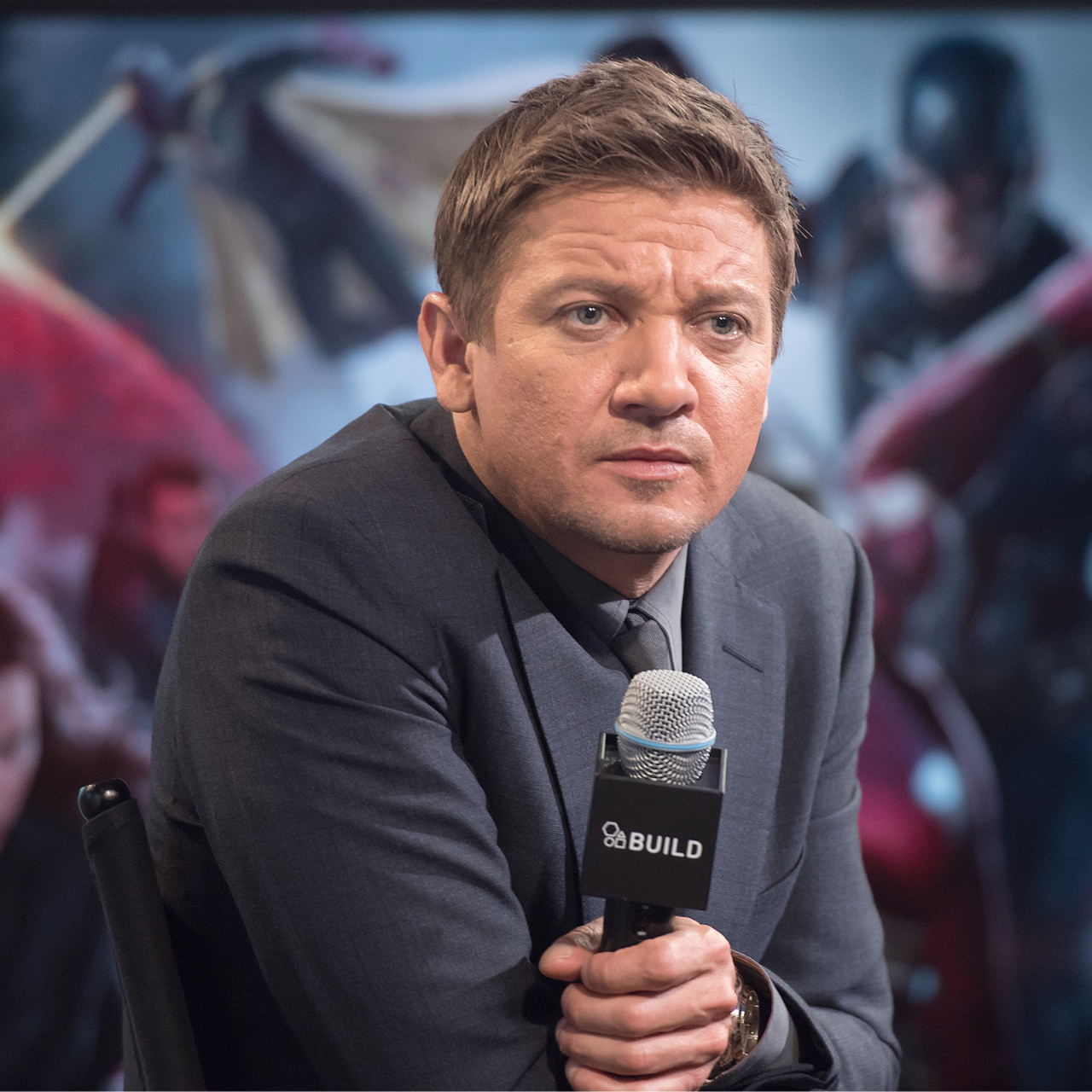 Jeremy Renner at the AOL Build Series discussion for Captain America: Civil War 2016