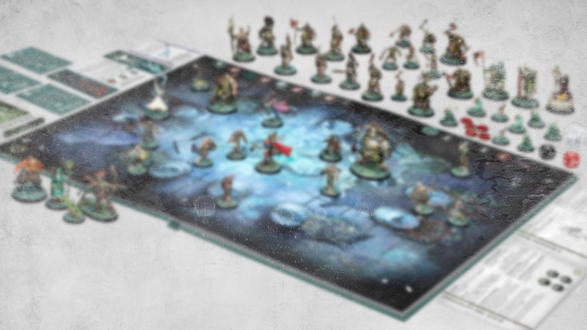 Warhammer Quest: Darkwater board, models, cards, and tokens