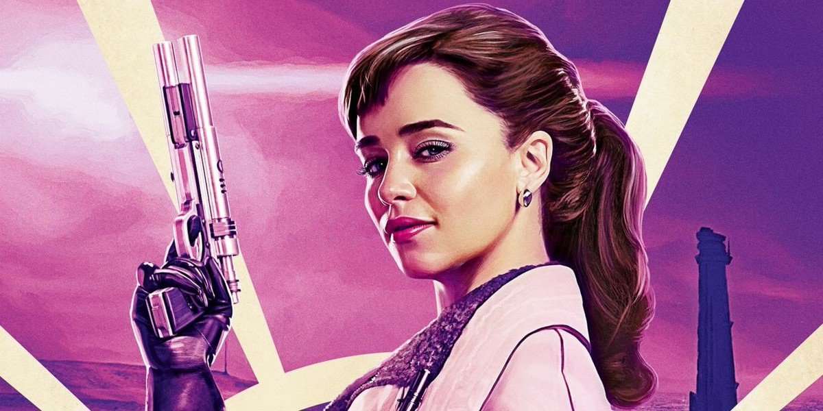 Qi&#039;ra (Emilia Clarke) on Solo: A Star Wars Story poster