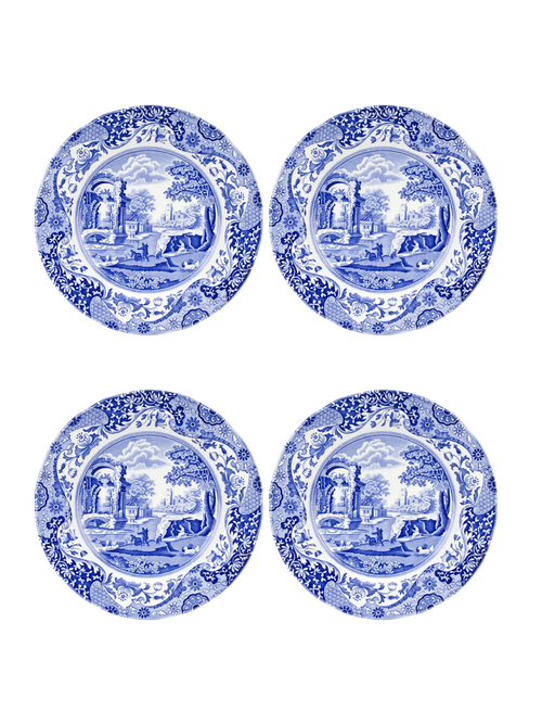 Blue Italian Dinner Plates, Set of 4
