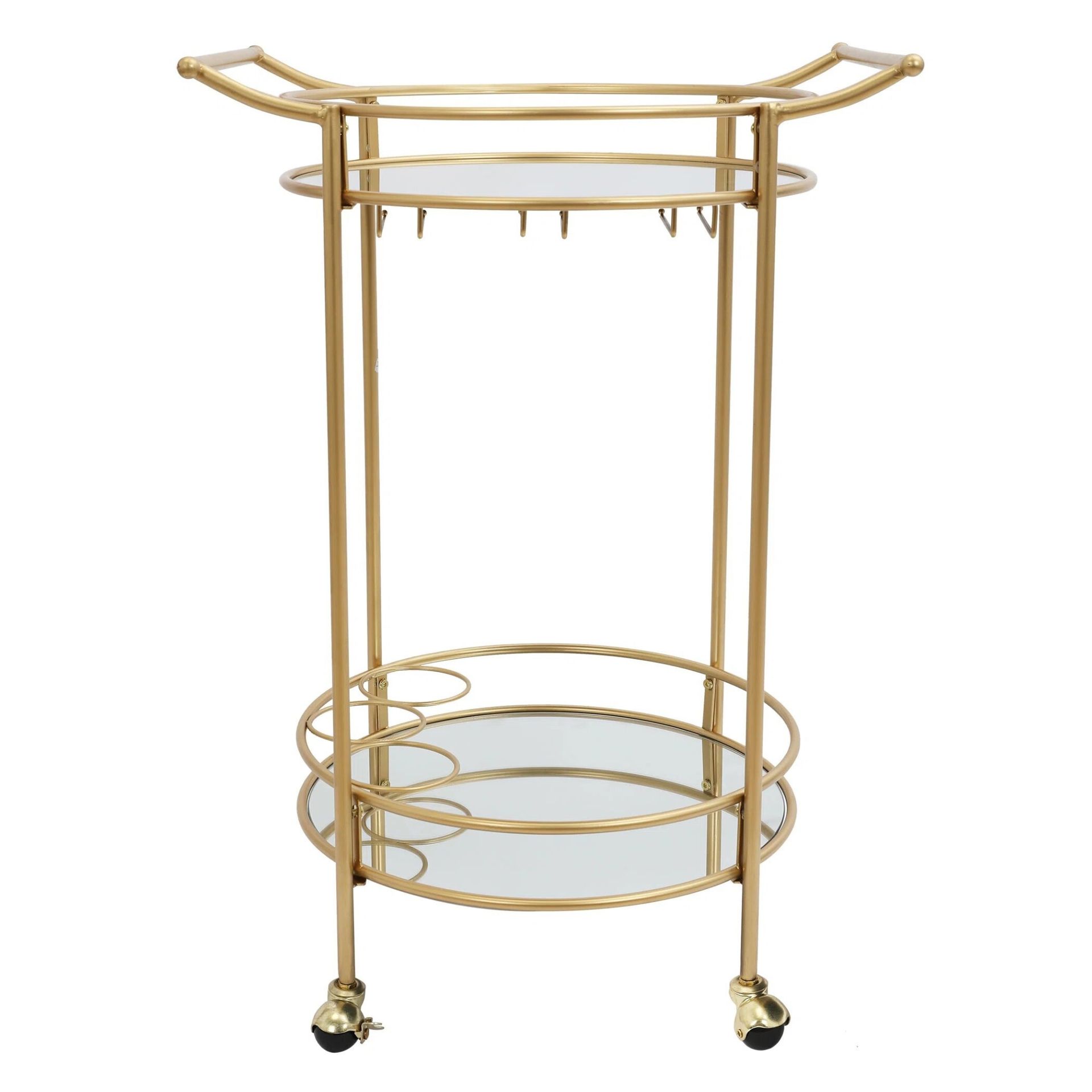 Gerobak batangan kompak berwarna emas dari Wayfair