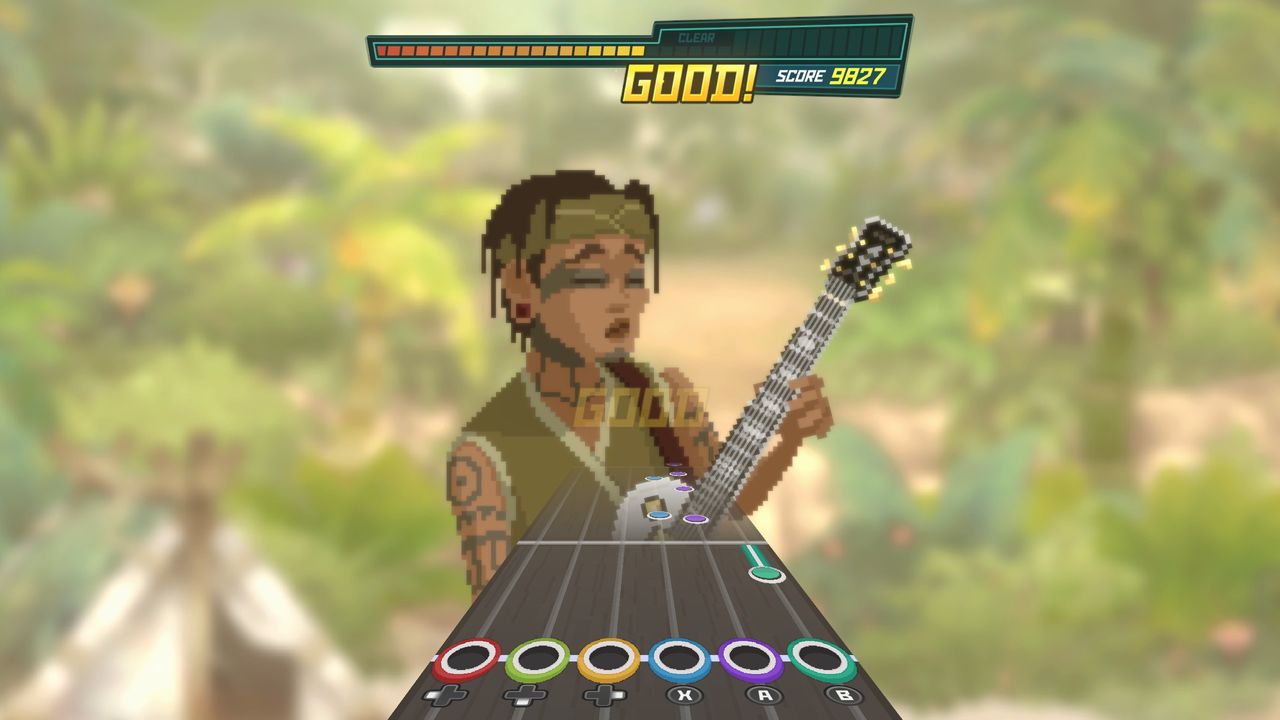 A rock-band like guitar game