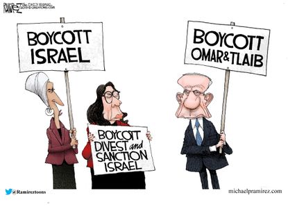 Political Cartoon Boycott Sanction Israel Omar Tlaib