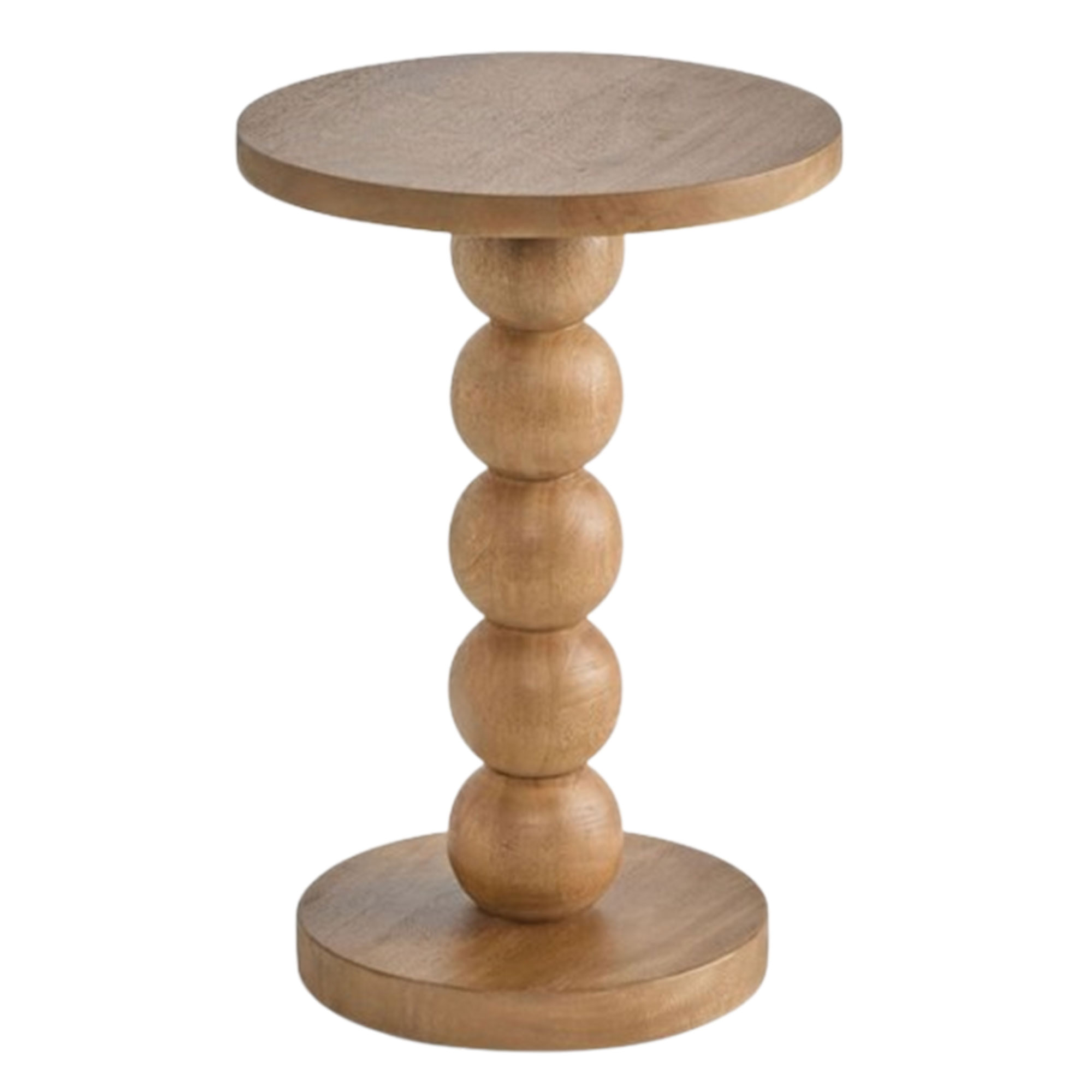 Next, Light Natural Bobbin Solid Mango Wood Side Table