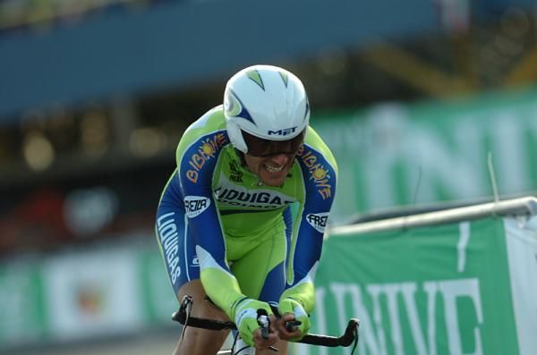 Italy's Ivan Basso (Liquigas) in Vuelta a Espa&ntilde;a stage one.