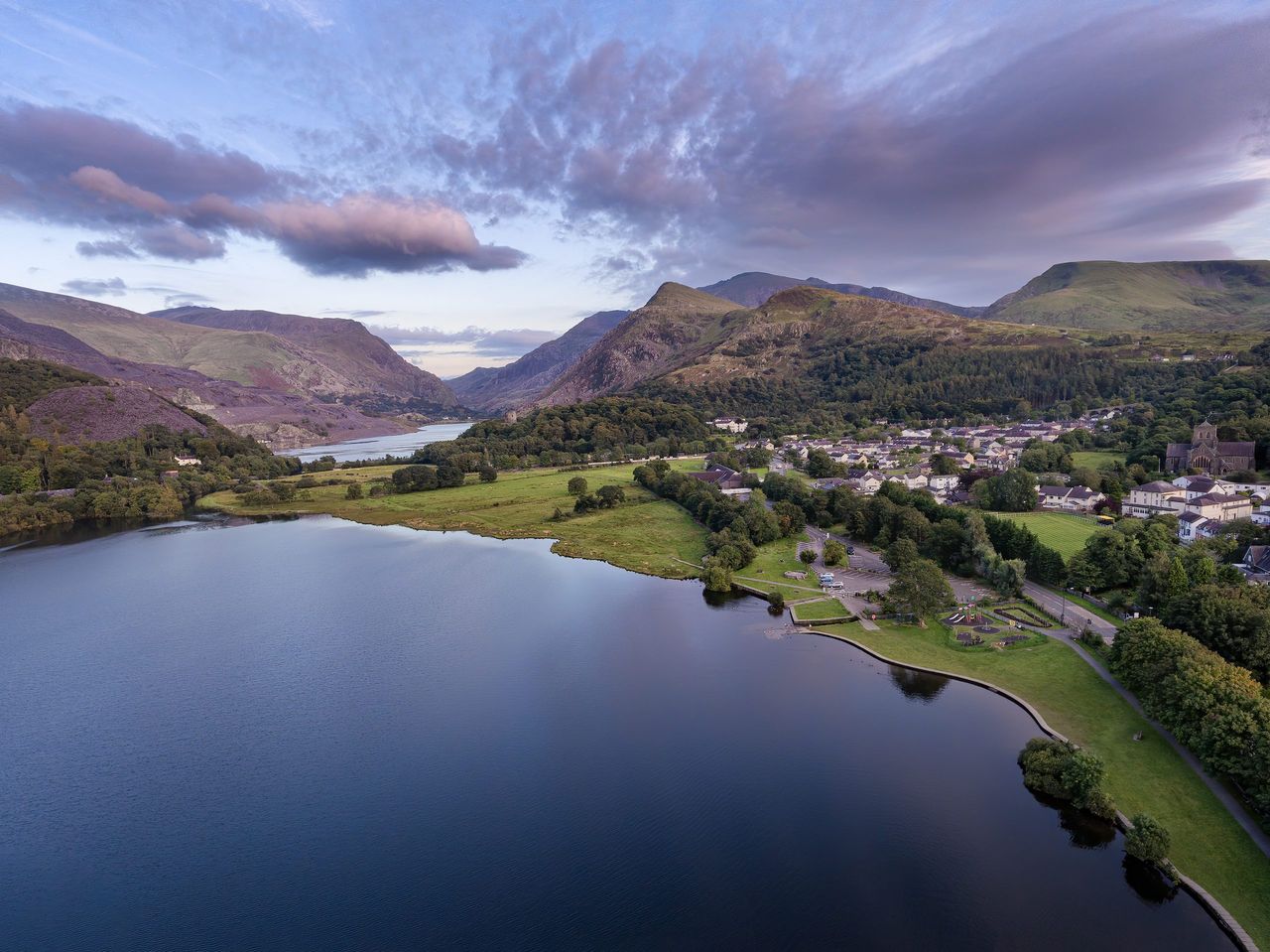 Dusk over Llanberis, Snowdonia.