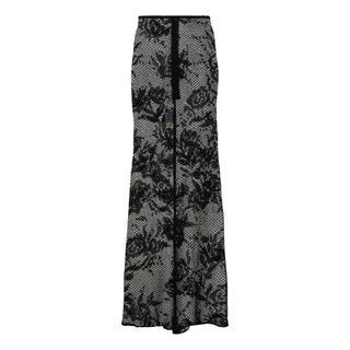 Alaia Floral mesh maxi skirt