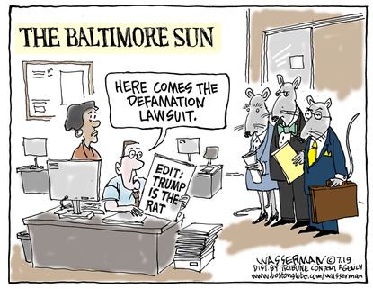 Political Cartoon U.S. Baltimore Trump Racist Tweets Rat Defamation