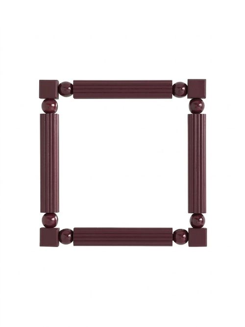 Benedicta Wood Bead Petite Square Gallery Wall Mirror