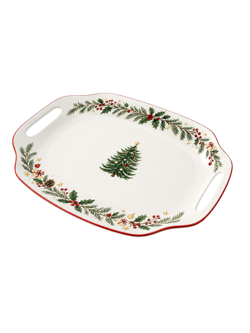 Christmas Serving Tray With Handles 