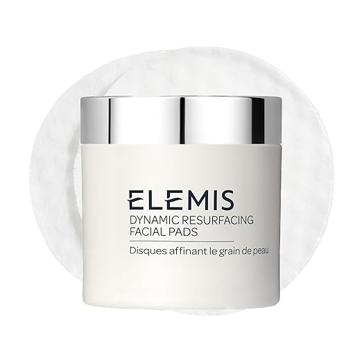 ELEMIS, Elemis Dynamic Resurfacing Facial Pads - Blackhead Refining Treatment - Gentle Daily Skin Resurfacer - Lactic Acid, Tri-Enzyme - 60-Count Jar