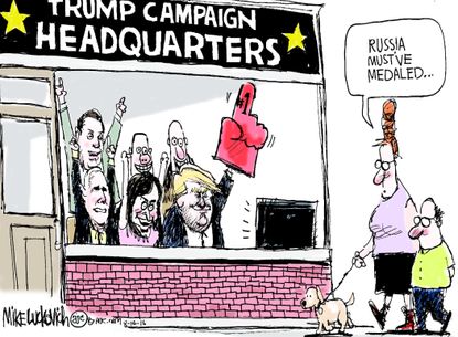 Political cartoon World Trump and the Rio Olympics