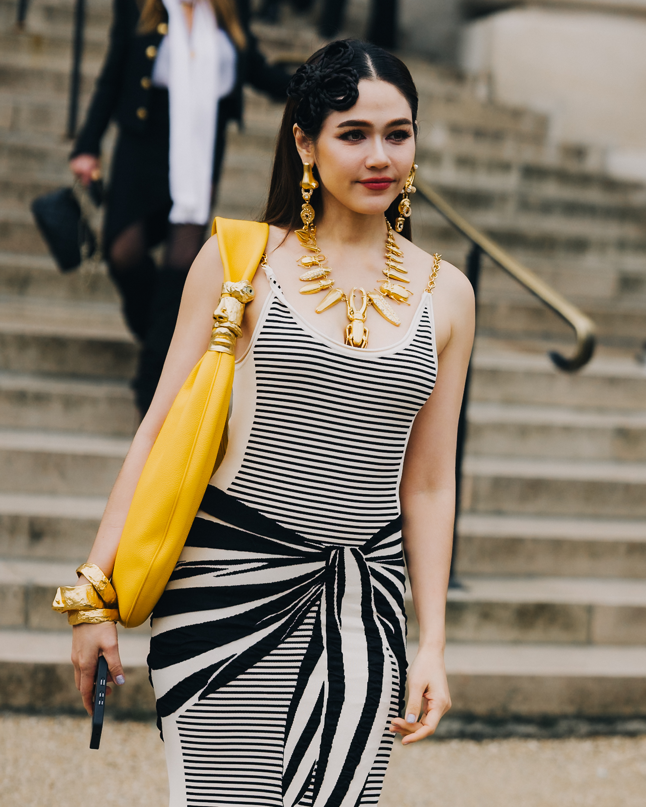 Images of women in Paris Couture Week Street Style in outfits