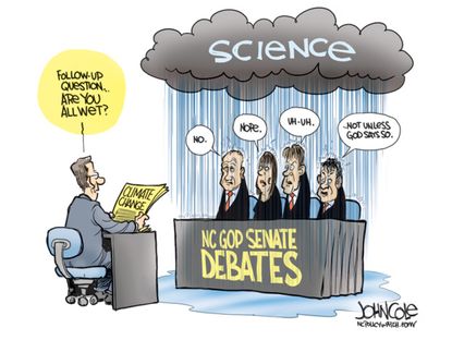 Political cartoon climate change deniers