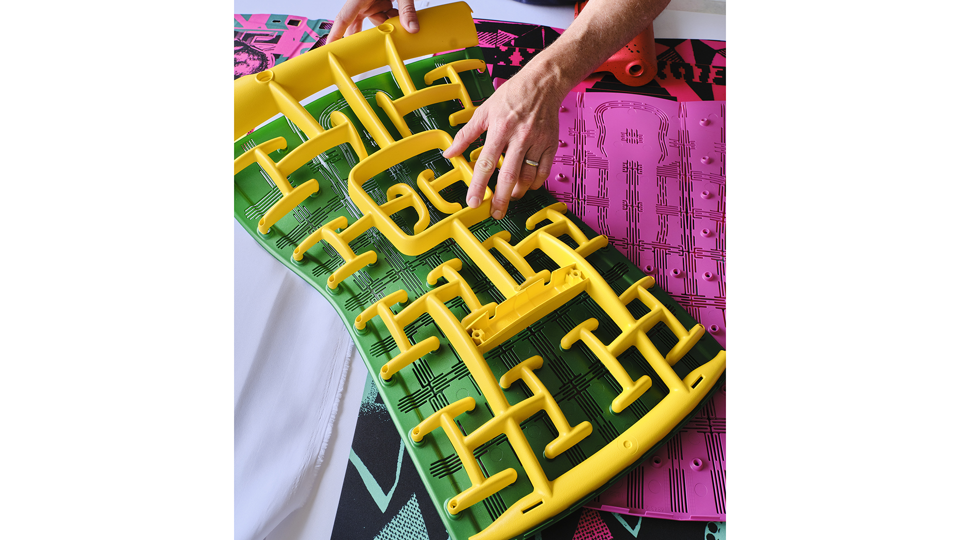 A selection of images from Herman Miller's recent collaboration with two modern artists.