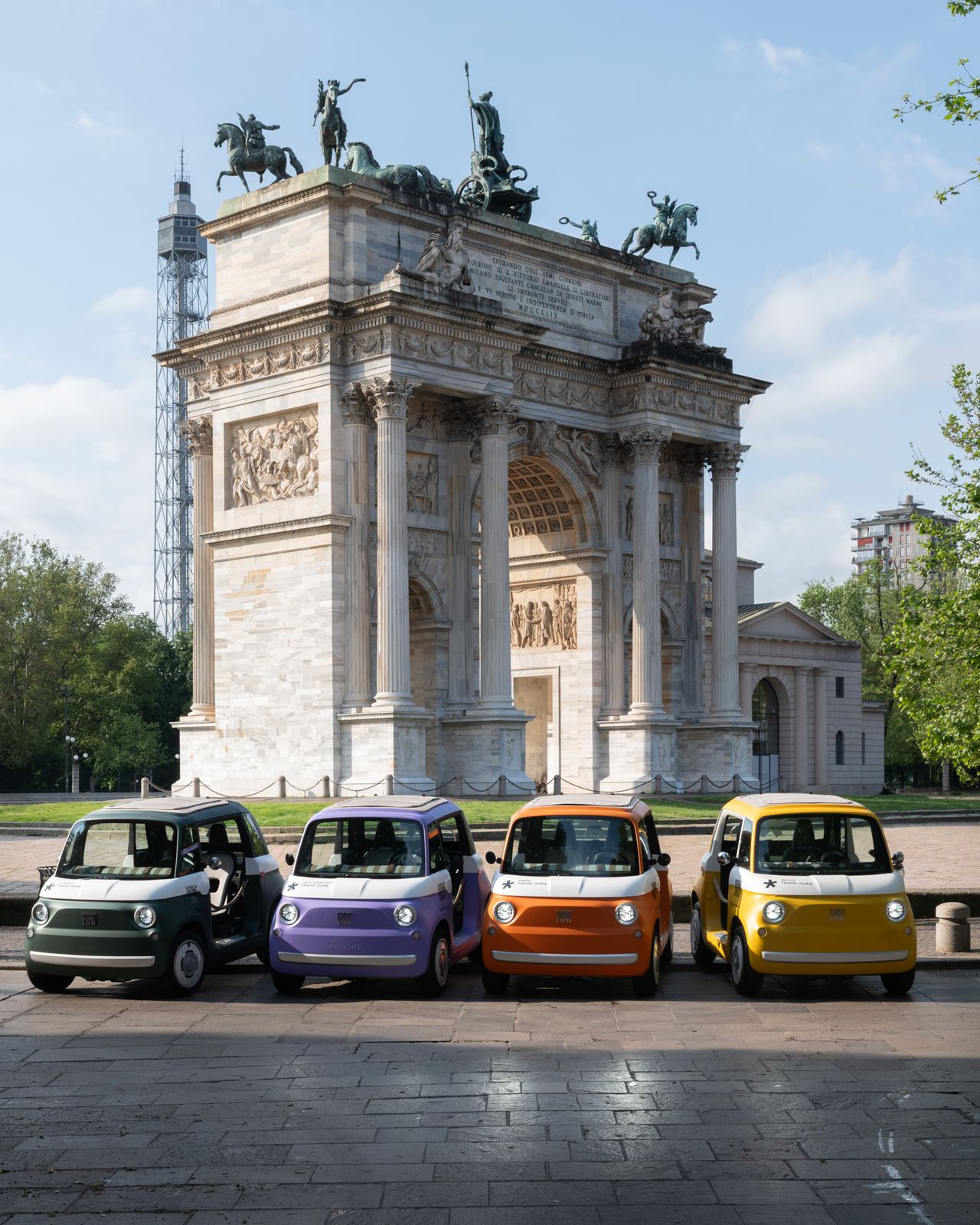 Fiat Topolinos in Milan for Wallpaper* Travel Guides launch