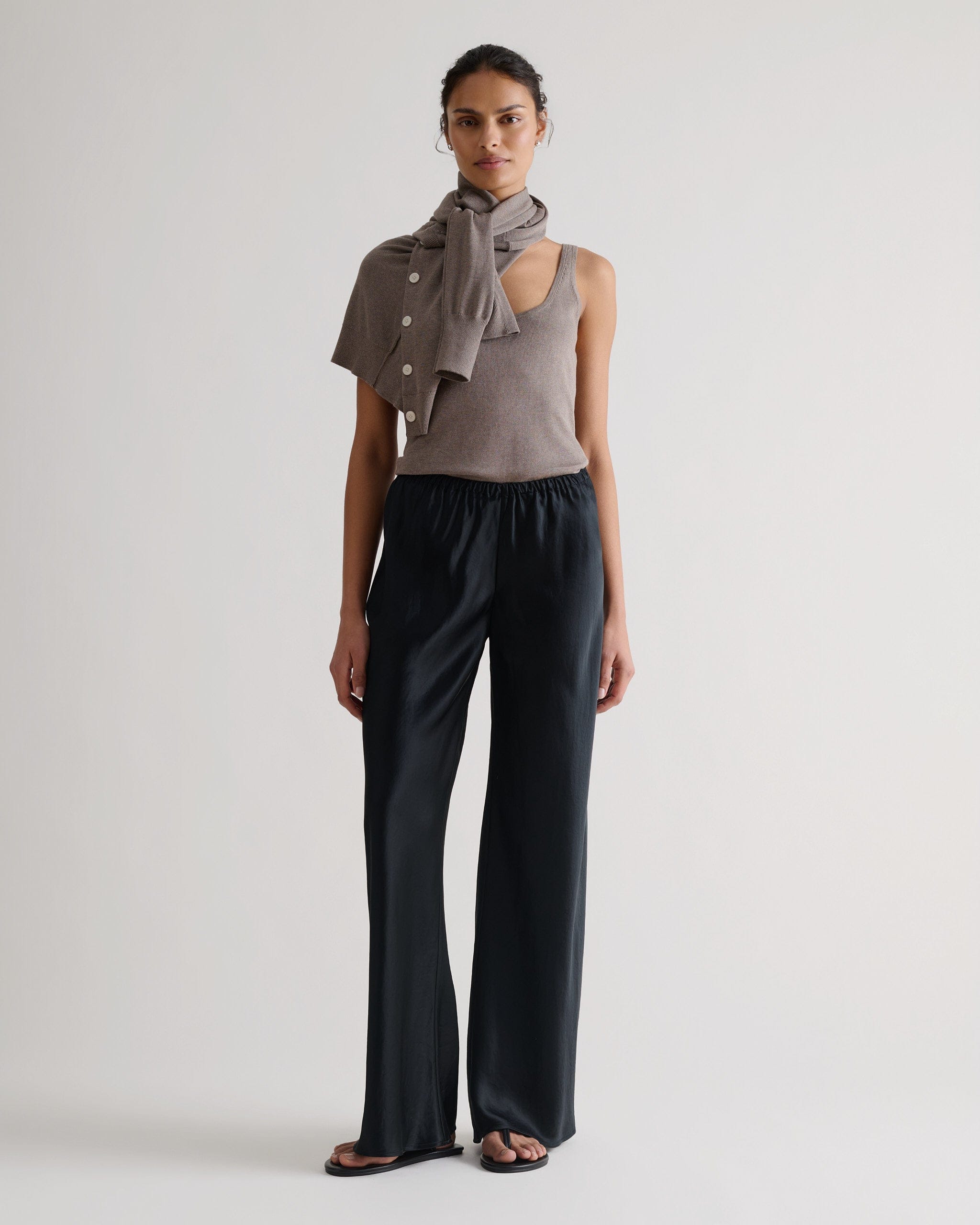 Female boat&trade; Liquid Satin Bias Trouser - Black - Black / XS
