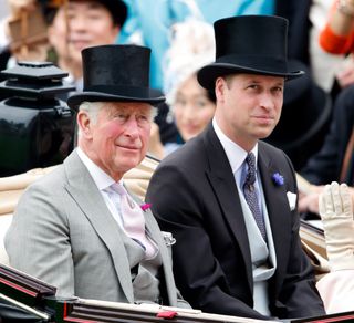 Prince Charles, Prince of Wales and Prince William, Duke of Cambridge attend day one of Royal Ascot