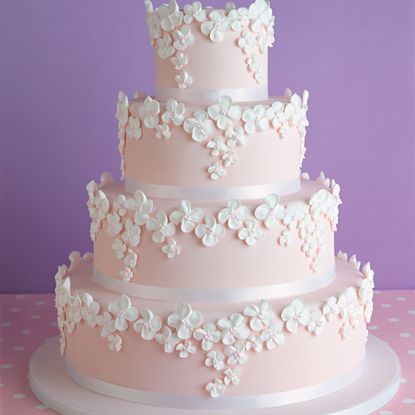 pink wedding cake photo