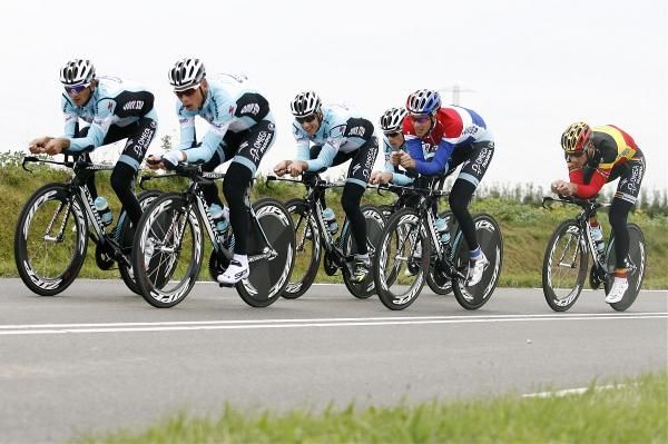 Omega Pharma-Quickstep previews the team time trial world championship course in Limburg, The Netherlands