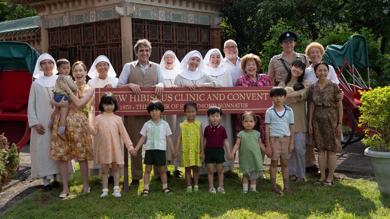 Shelagh Turner (LAURA MAIN), Dr. Patrick Turner (STEPHEN McGANN), Sister Julienne (JENNY AGUTTER), Sister Hilda (Fenella Woolgar), Sister Veronica (REBECCA GETHINGS), Fred Buckle (CLIFF PARISI), Violet Buckle (ANNABELLE APSION), Derek Gee (NICHOLAS ATKINSON), Yue Chan (OCEAN ON), Nurse Crane (LINDA BASSETT), Mrs Ma (PATRA AU)