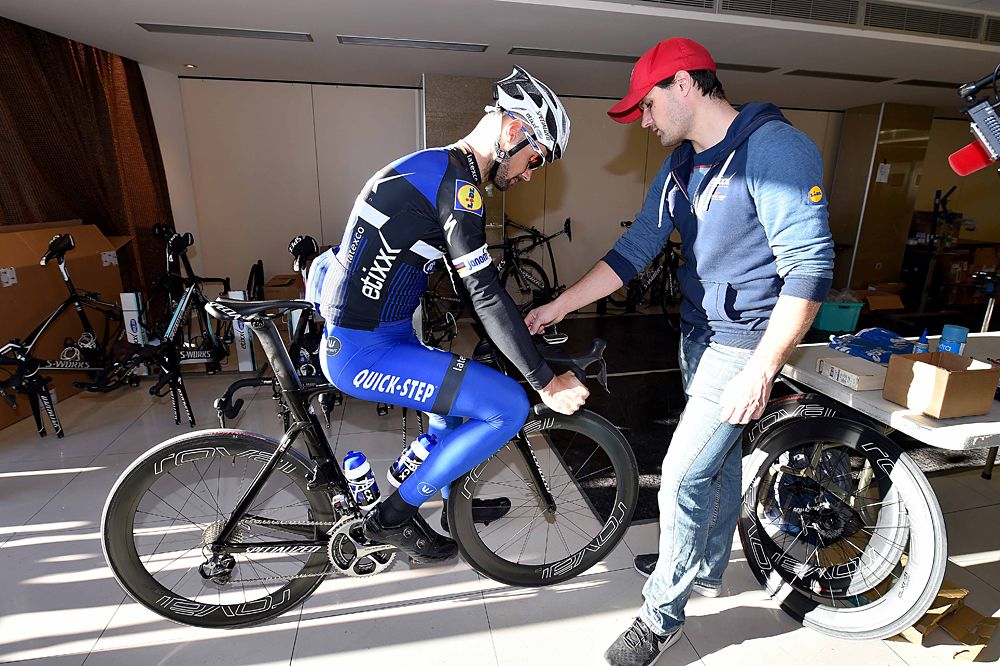 Tom Boonen getting ready for a ride - Etixx-QuickStep media day