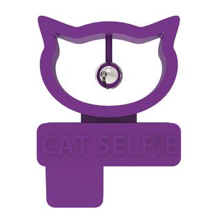 violet cat face selfie stick