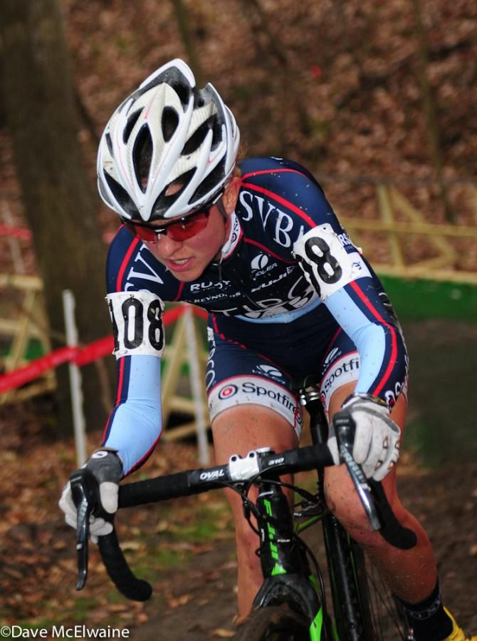 Amanda Miller (TIBCO) chasing the leaders on lap two
