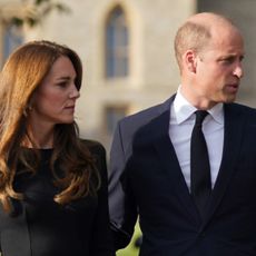 Princess Kate, Prince William, Prince Harry, and Duchess Meghan at Windsor Castle on September 10, 2022 in Windsor, England. 