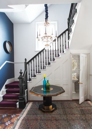 Entryway with blue walls