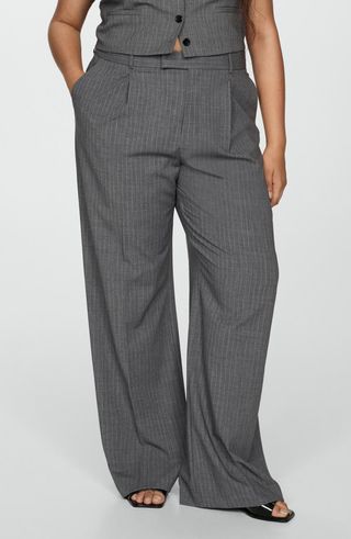 Pinstripe Pleat Front Pants