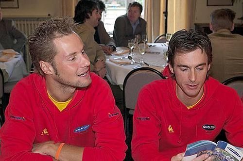Tom Boonen with one of the team's top workers, Servais Knaven