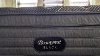 The edge of the Beautyrest Black K-Class Plush Pillow Top mattress