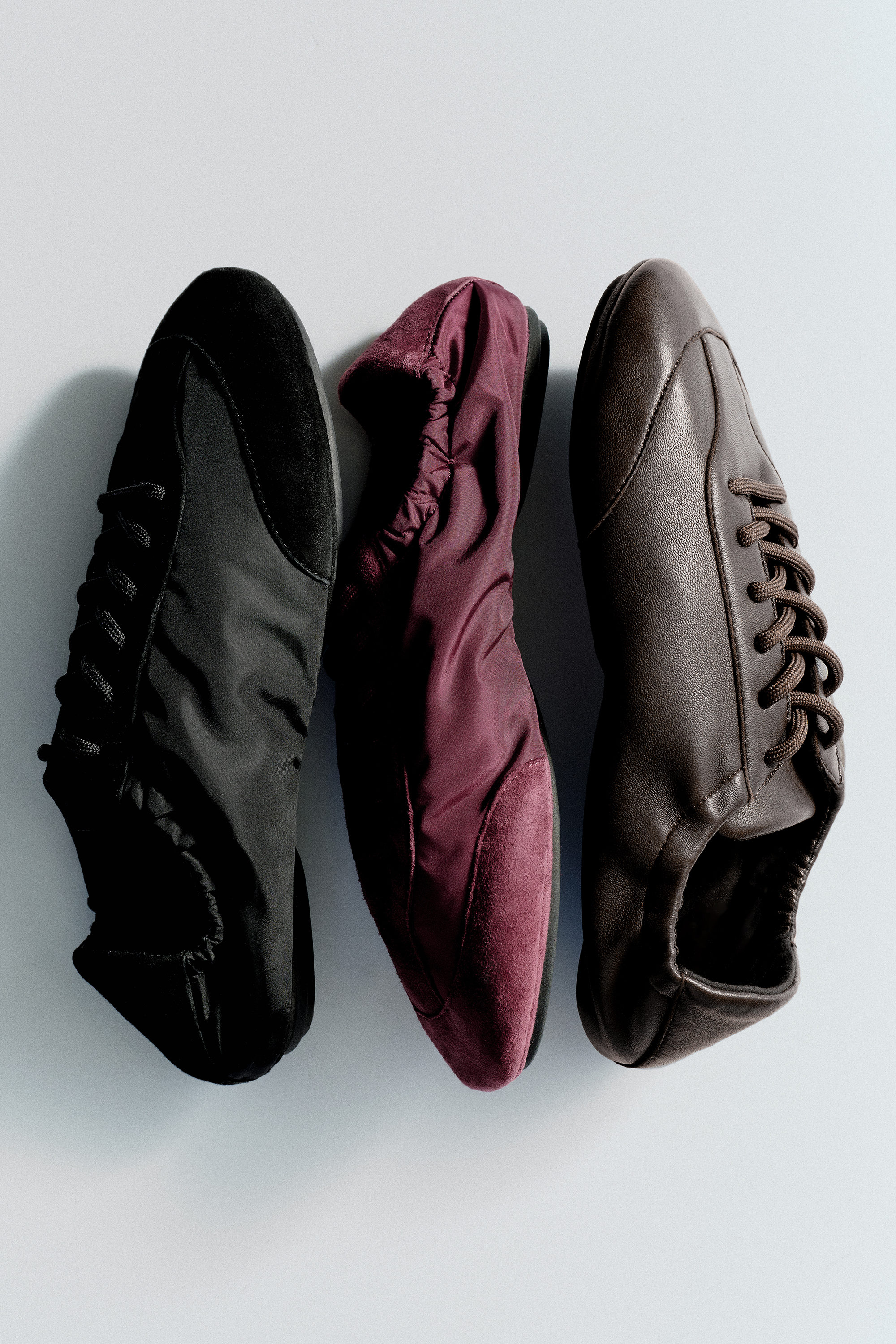 Suede-Nylon Ballet Trainers