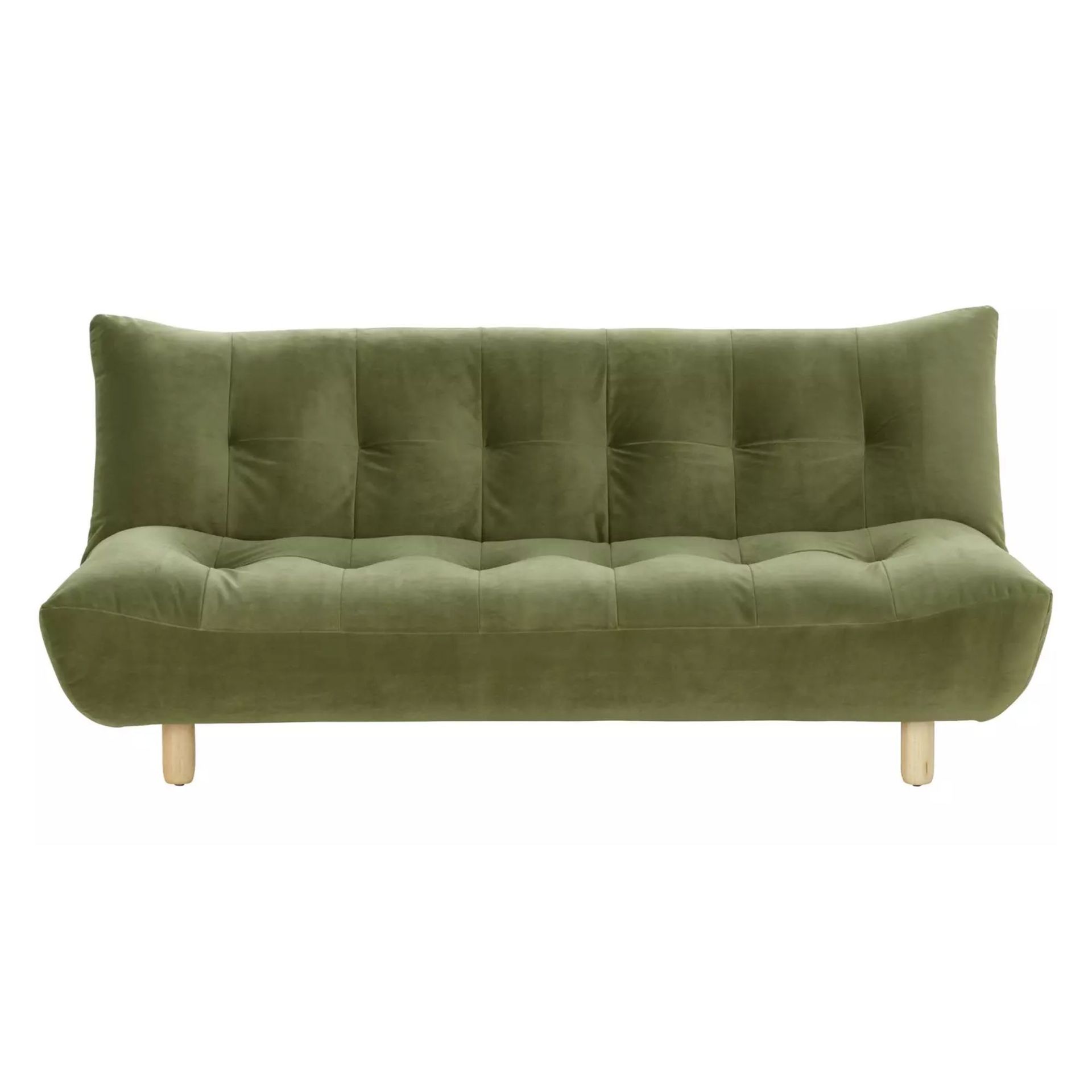 Habitat Kota 3 Seater Velvet Clic Clac Sofa Bed - Green