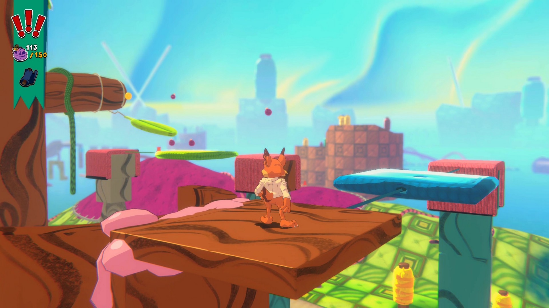 Jumping up a huge tree in Bubsy 4D
