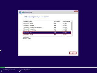 Windows 11 Setup choose edition