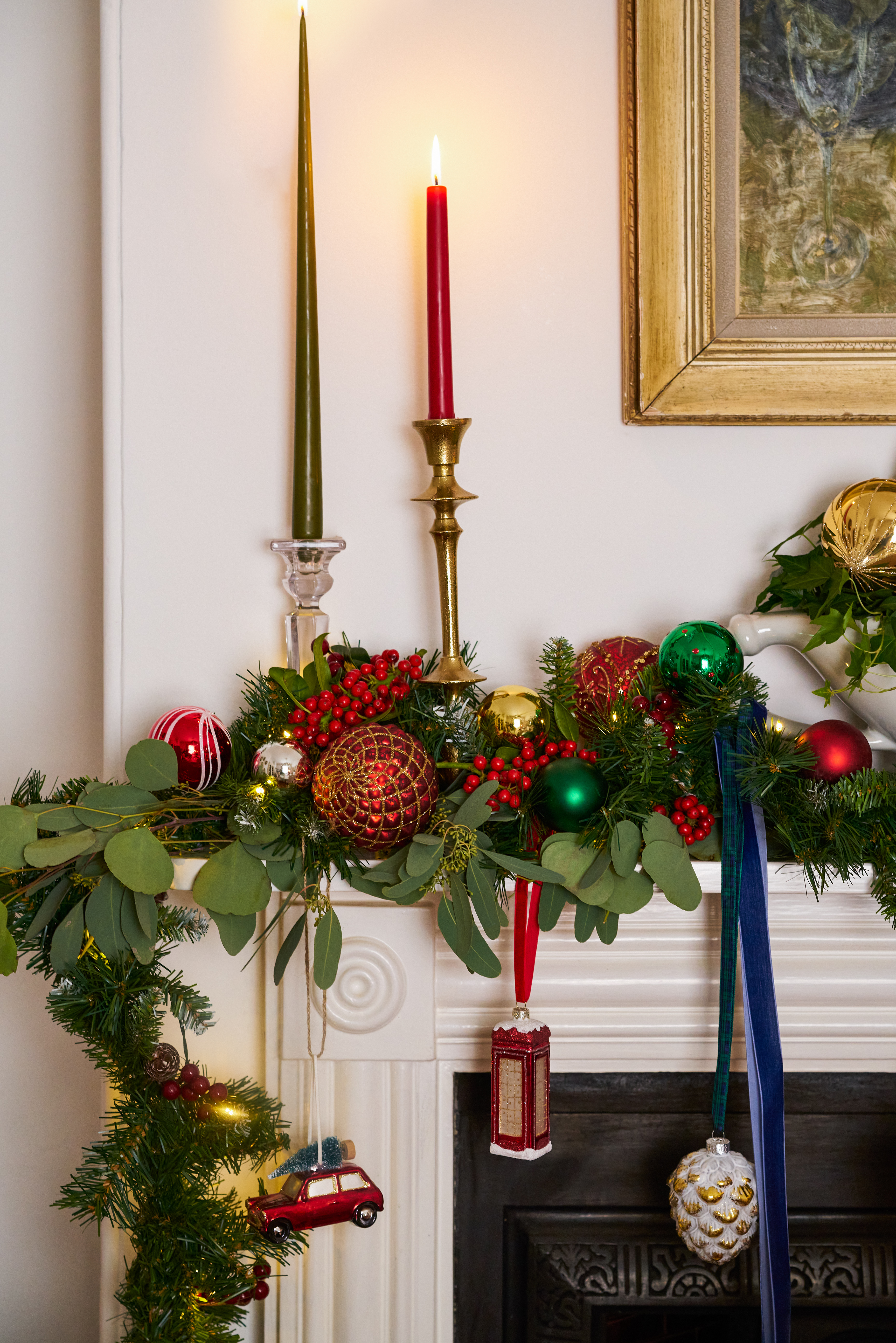 Christmas fireplace ideas by Paula Sutton