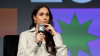 Meghan, Duchess of Sussex speaks onstage during the Breaking Barriers, Shaping Narratives: How Women Lead On and Off the Screen panel during the 2024 SXSW Conference and Festival at Austin Convention Center on March 08, 2024 in Austin, Texas