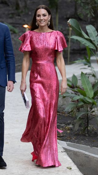Princess Catherine's pink metallic dress, Belize, 2022