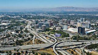 Aerial view of Silicon Valley in daylight