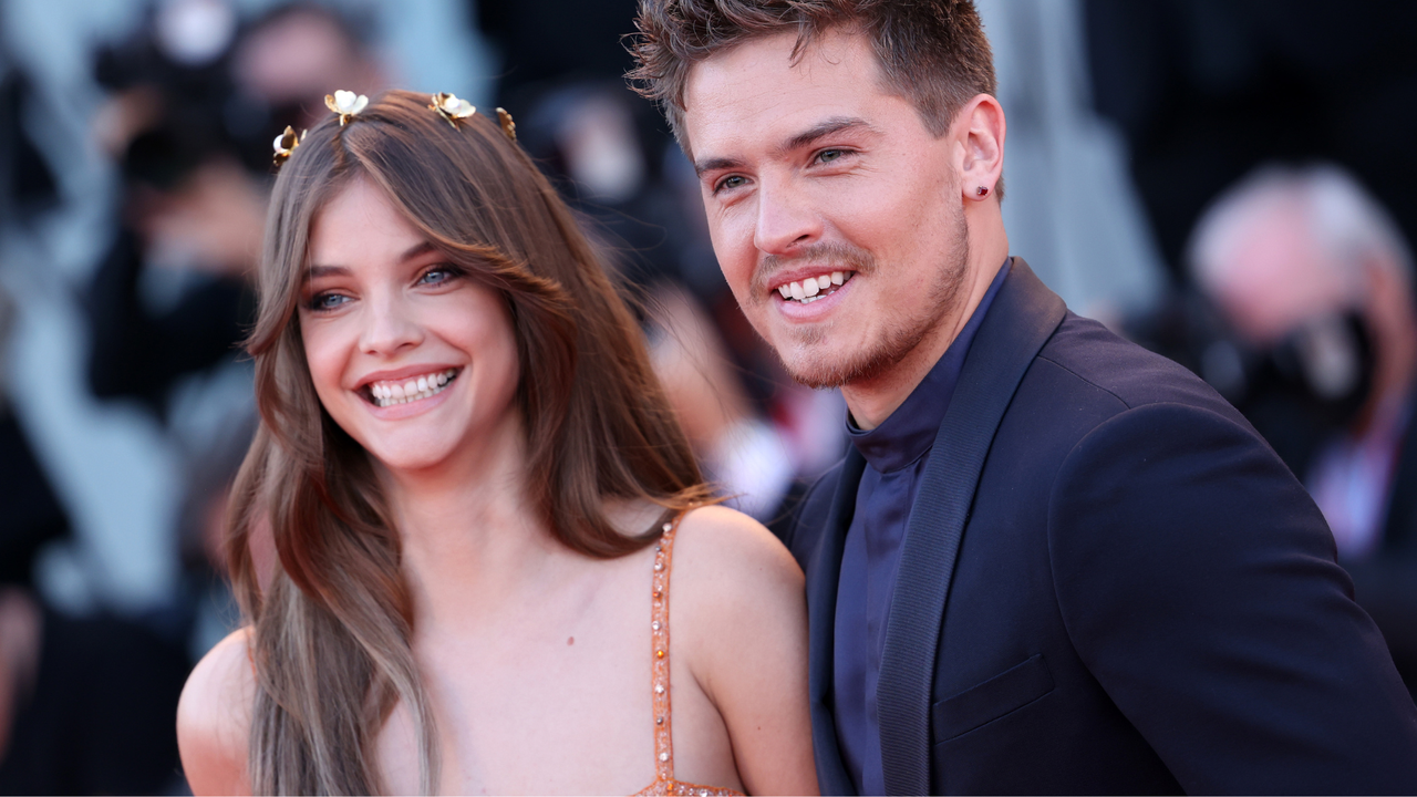 Barbara Palvin and Dylan Sprouse attend the &quot;Bones And All&quot; red carpet at the 79th Venice International Film Festival on September 02, 2022 in Venice, Italy